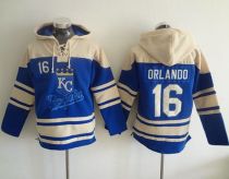 Kansas City Royals -16 Paulo Orlando Light Blue Sawyer Hooded Sweatshirt MLB Hoodie