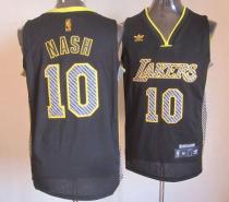 Los Angeles Lakers -10 Steve Nash Black Electricity Fashion Stitched NBA Jersey