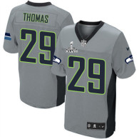 Seattle Seahawks Super Bowl XLVIII #29 Men‘s Earl Thomas Elite Grey Shadow Jersey