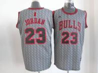 Chicago Bulls -23 Michael Jordan Grey Static Fashion Stitched NBA Jersey