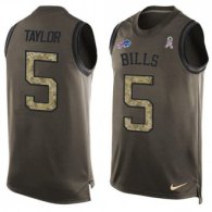 Nike Bills -5 Tyrod Taylor Green Stitched NFL Limited Salute To Service Tank Top Jersey