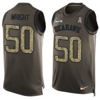 Nike Seahawks -50 KJ Wright Green Stitched NFL Limited Salute To Service Tank Top Jersey