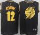 Portland Trail Blazers -12 Lamarcus Aldridge Black Precious Metals Fashion Stitched NBA Jersey