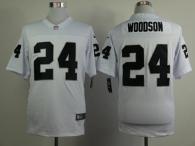Nike Oakland Raiders #24 Charles Woodson White Men's Stitched NFL Elite Jersey