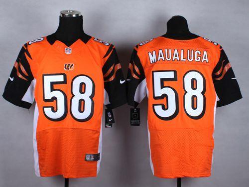 Nike Bengals -58 Rey Maualuga Orange Alternate Men's Stitched NFL Elite Jersey
