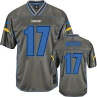 Nike San Diego Chargers #17 Philip Rivers Grey Men’s Stitched NFL Elite Vapor Jersey