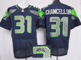 Nike NFL Seattle Seahawks -31 Kam Chancellor Blue Elite Autographed Jersey