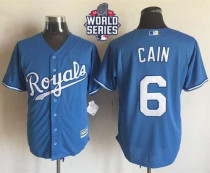 Kansas City Royals -6 Lorenzo Cain Light Blue Alternate 1 New Cool Base W 2015 World Series Patch St