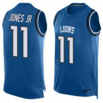 Nike Lions -11 Marvin Jones Jr Blue Team Color Stitched NFL Limited Tank Top Jersey