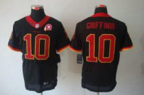 Nike Redskins -10 Robert Griffin III Black With 80TH Patch Stitched NFL Elite Jersey