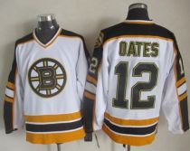 Boston Bruins -12 Adam Oates White Black CCM Throwback Stitched NHL Jersey