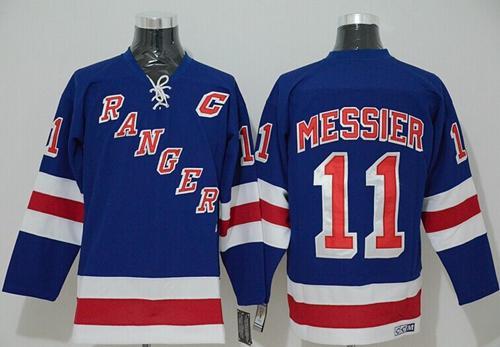 New York Rangers -11 Mark Messier Stitched Blue NHL Jersey