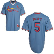 St Louis Cardinals #5 Albert Pujols Blue Cooperstown Throwback Stitched MLB Jersey