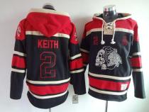 Chicago Blackhawks -2 Duncan Keith Black Sawyer Hooded Sweatshirt Stitched NHL Jersey