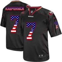 Nike San Francisco 49ers -7 Colin Kaepernick Black Mens Stitched NFL Elite USA Flag Fashion Jersey