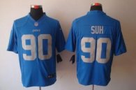 Nike Lions -90 Ndamukong Suh Blue Alternate Throwback Stitched NFL Limited Jersey