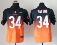 Nike Bears -34 Walter Payton Navy Blue Orange Men's Stitched NFL Elite Fadeaway Fashion Jersey