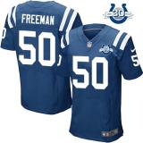 Nike Indianapolis Colts #50 Jerrell Freeman Royal Blue Team Color With 30TH Seasons Patch Men's Stit