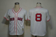 Mitchell And Ness 1967 Boston Red Sox #8 Carl Yastrzemski Cream Stitched Throwback MLB Jersey