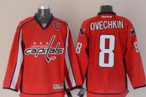 Washington Capitals -8 Alex Ovechkin Red Stitched NHL Jersey