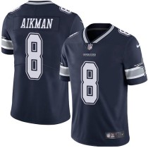 Nike Cowboys -8 Troy Aikman Navy Blue Team Color Stitched NFL Vapor Untouchable Limited Jersey