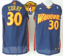 Golden State Warriors -30 Stephen Curry Navy Blue Throwback The Finals Patch Stitched NBA Jersey
