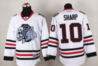Chicago Blackhawks -10 Patrick Sharp White White Skull Stitched NHL Jersey