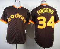 San Diego Padres #34 Rollie Fingers Coffee 1984 Turn Back The Clock Stitched MLB Jersey