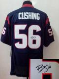 Nike Houston Texans -56 Brian Cushing Navy Blue Team Color Mens Stitched NFL Elite Autographed Jerse