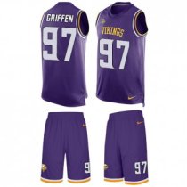 Vikings #97 Everson Griffen Purple Team Color Stitched NFL Limited Tank Top Suit Jersey