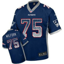 New England Patriots -75 Vince Wilfork Navy Blue Team Color NFL Elite Drift Fashion Jersey