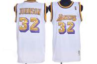 Mitchell and Ness Los Angeles Lakers -32 Orlando Magic Johnson Stitched White Throwback NBA Jersey