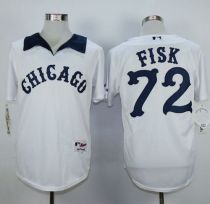 Chicago White Sox -72 Carlton Fisk White 1976 Turn Back The Clock Stitched MLB Jersey