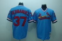 Mitchell and Ness St Louis Cardinals #37 Keith Hernandez Stitched Blue Throwback MLB Jersey