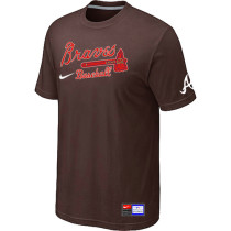 Atlanta Braves Brown Nike Short Sleeve Practice T-Shirt