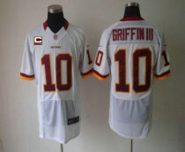 Nike Redskins -10 Robert Griffin III White With C Patch Stitched NFL Elite Jersey