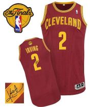 Revolution 30 Autographed Cleveland Cavaliers -2 Kyrie Irving Red The Finals Patch Stitched NBA Jers