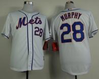 New York Mets -28 Daniel Murphy White Cool Base Stitched MLB Jersey