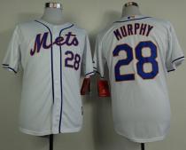New York Mets -28 Daniel Murphy White Cool Base Stitched MLB Jersey