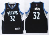 Minnesota Timberwolves -32 Karl-Anthony Towns Black Stitched NBA Jersey