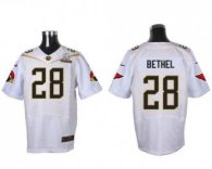 Nike Arizona Cardinals -28 Justin Bethel White 2016 Pro Bowl Men's Stitched NFL Elite Jersey