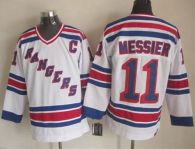 New York Rangers -11 Mark Messier White CCM Throwback Stitched NHL Jersey