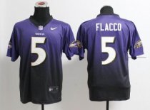 NEW Baltimore Ravens 5 Joe Flacco Purple Black Drift Fashion II Elite NFL Jerseys