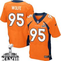 Nike Denver Broncos #95 Derek Wolfe Orange Team Color Super Bowl XLVIII Men's Stitched NFL New Elite