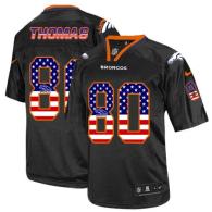 Nike Denver Broncos #80 Julius Thomas Black Men's Stitched NFL Elite USA Flag Fashion Jersey