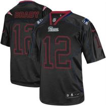 Nike New England Patriots -12 Tom Brady Lights Out Black Mens Stitched NFL Elite Jersey
