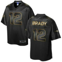 Nike New England Patriots -12 Tom Brady Pro Line Black Gold Collection Stitched NFL Game Jersey