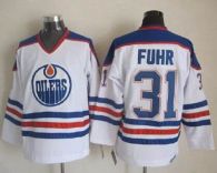 Edmonton Oilers -31 Grant Fuhr White CCM Throwback Stitched NHL Jersey