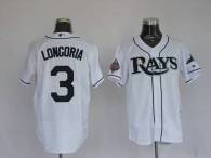 Tampa Bay Rays #3 Evan Longoria Stitched White MLB Jersey