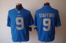 Nike Lions -9 Matthew Stafford Blue Alternate Throwback Stitched NFL Limited Jersey